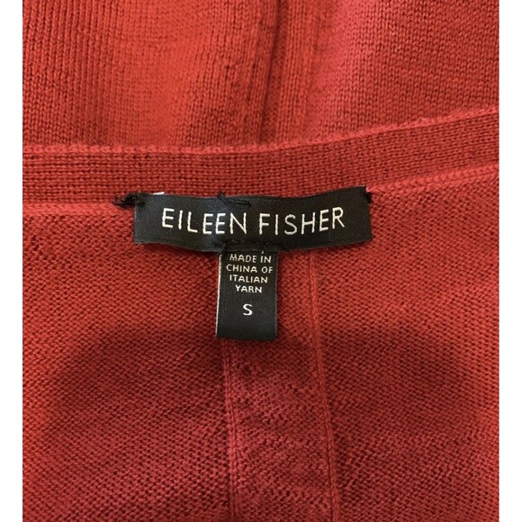 Eileen Fisher Red 100% Merino Wool Oversized High Low Tunic Sweater Small - Picture 2 of 5